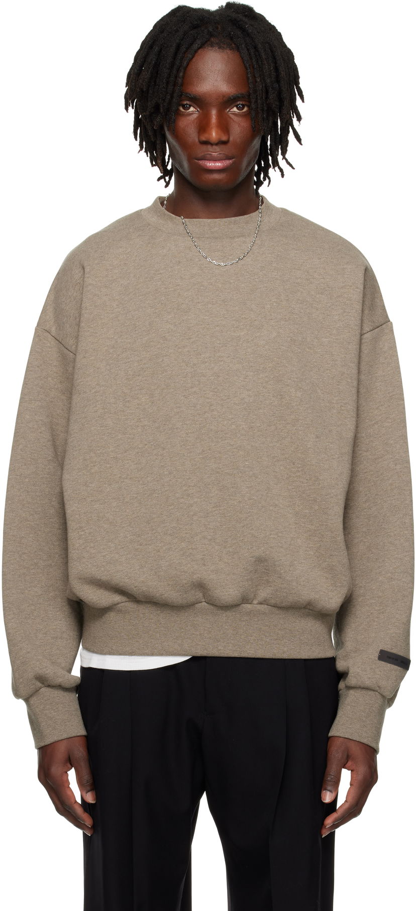 Džemper Fear of God Fear of God ESSENTIALS Classic Crewneck Sweatshirt Siva | 192AS252041F