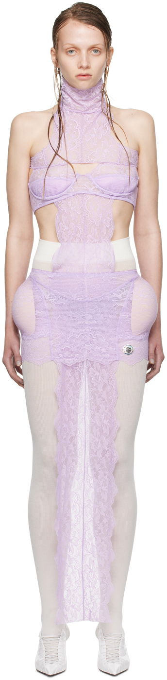 Haljina Jean Paul Gaultier Jean Paul Gaultier Shayne Oliver Edition Lace Minidress Ljubičasta | 24/27-F-RO167P-C047-29