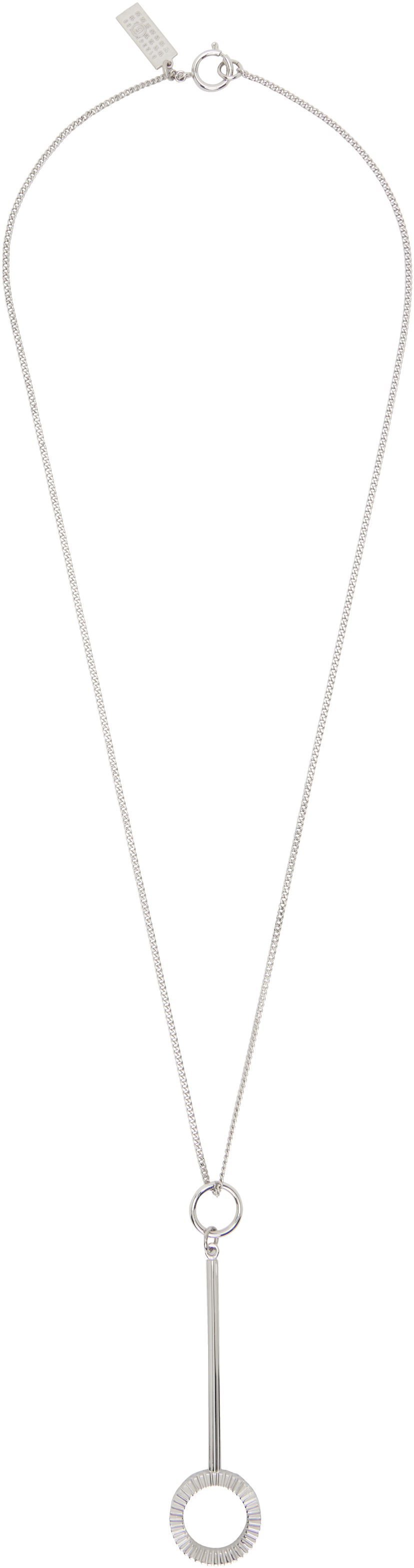 Ogrlica Maison Margiela MM6 Maison Margiela Curb Chain Pendant Necklace Metalik | SM7UU0076 P7352
