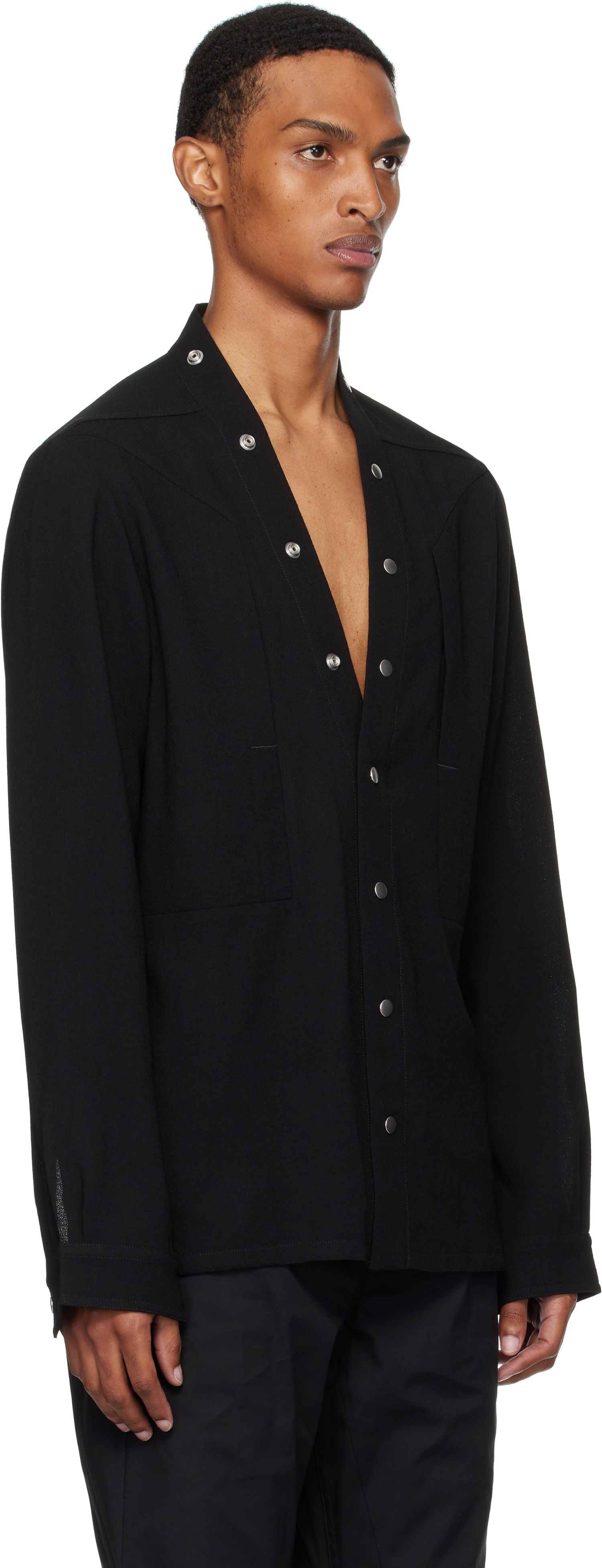 Košulja Rick Owens Concordians Larry Fogpocket Shirt Crna | RU02E1287 WA, 1
