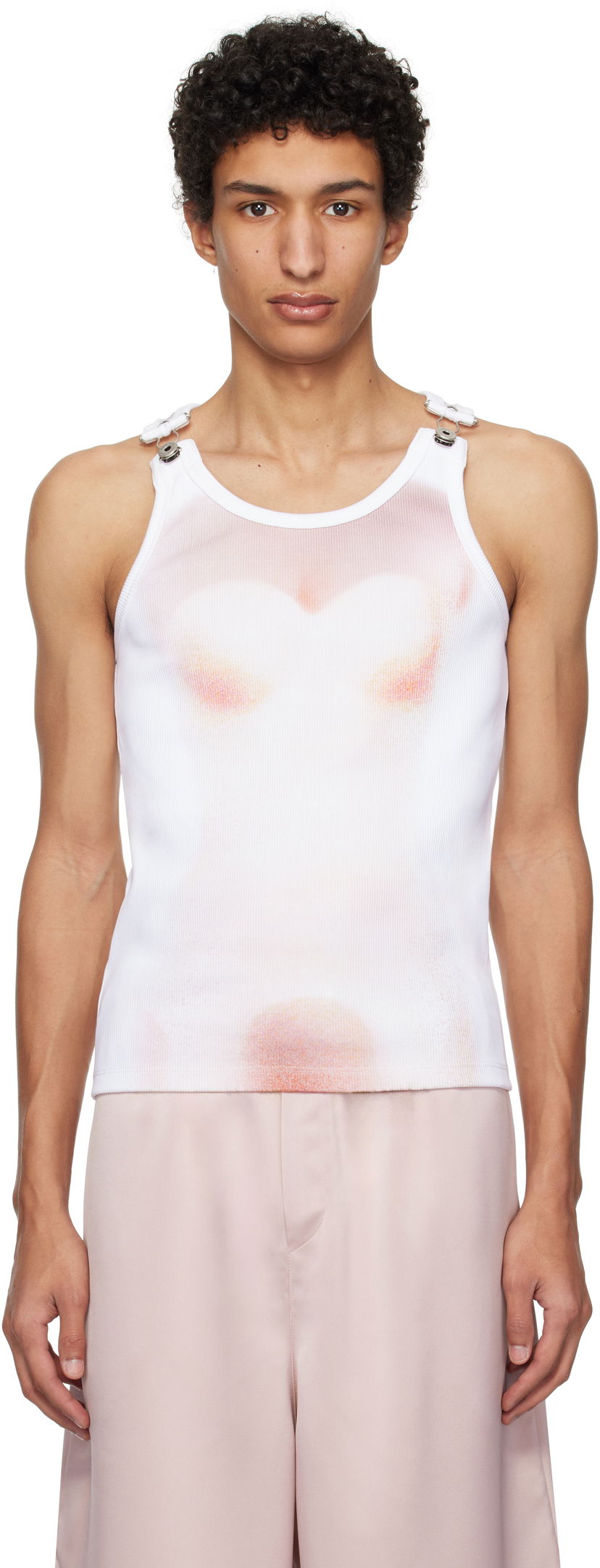 Majica bez rukava Jean Paul Gaultier Jean Paul Gaultier 'Le Classique' Print Tank Top Bijela | 25/33-F-DB050-J580-0120