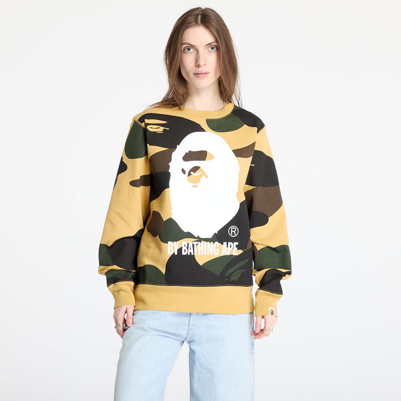 Džemper BAPE A BATHING APE Giant 1St Camo Crewneck Sweatshirt Žuta | 001SWL301011MYEL