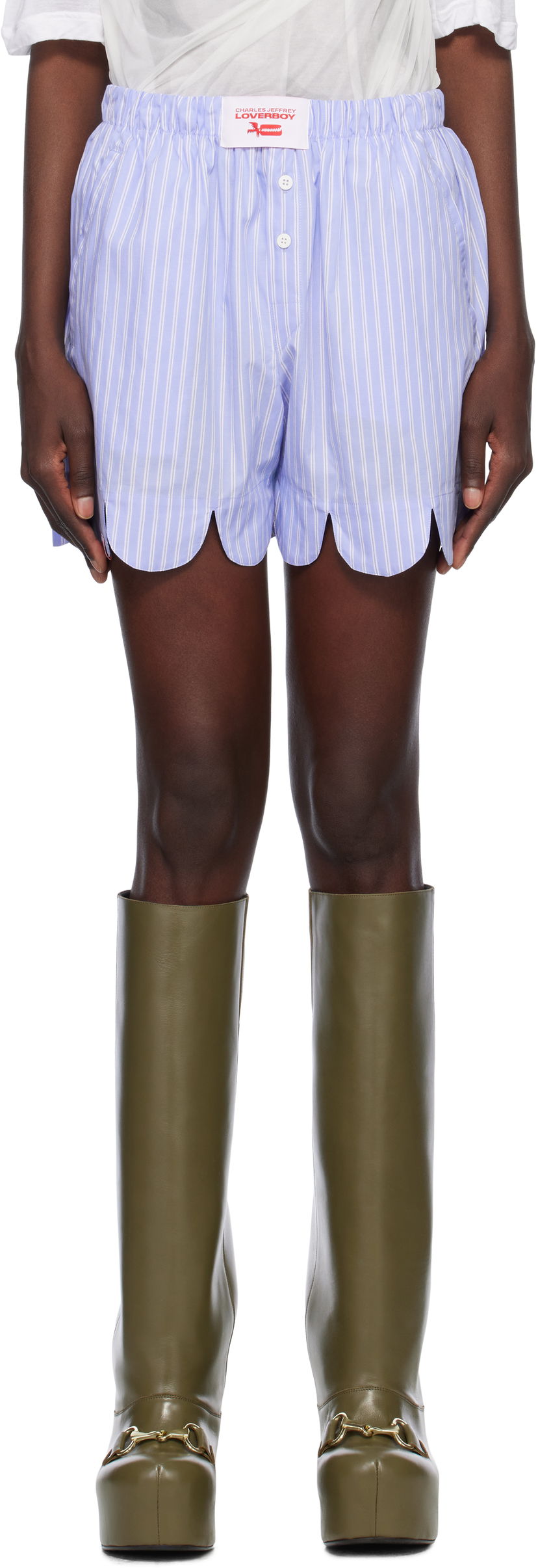 Bokserice Charles Jeffrey Loverboy Charles Jeffrey LOVERBOY Scalloped Boxer Shorts Plava | 54030402
