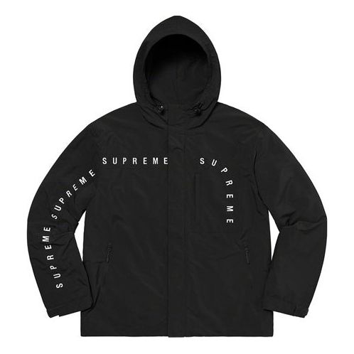 Vjetrovka Supreme Curve Logos Ripstop Jacket Crna | SUP-FW20-162