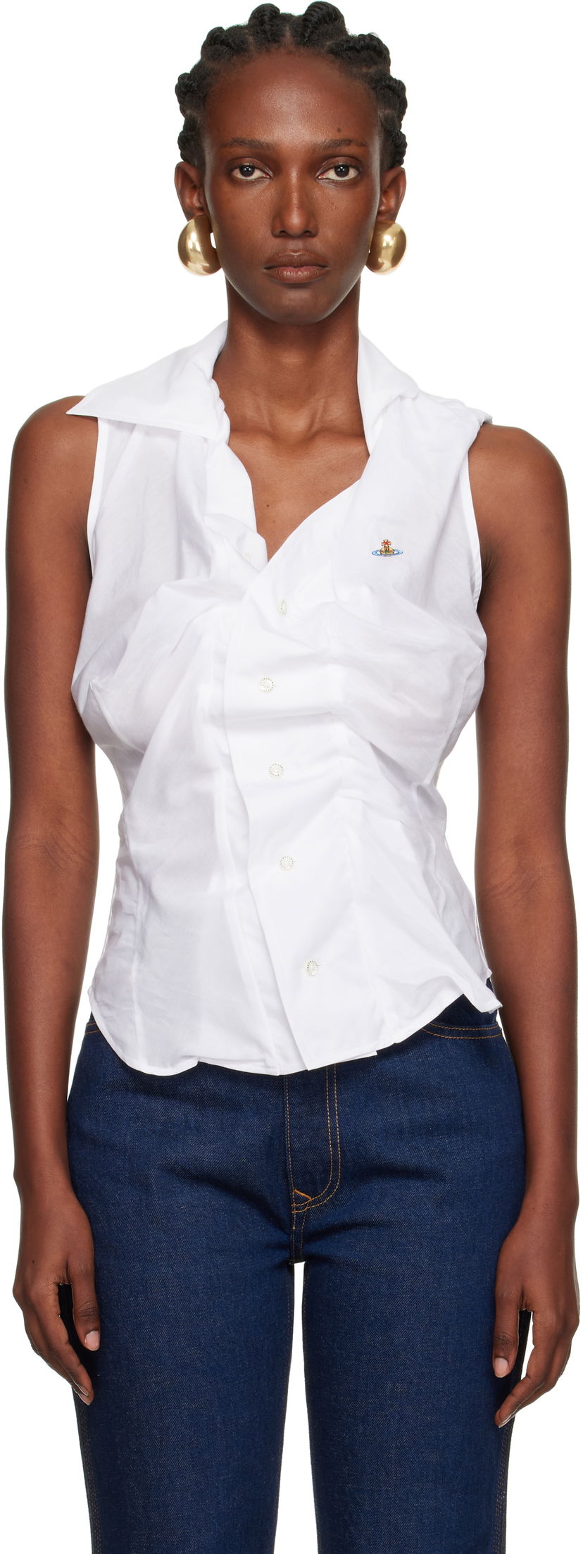 Košulja Vivienne Westwood Vivienne Westwood Drunken Sleeveless Shirt Bijela | 15010067-W012U-