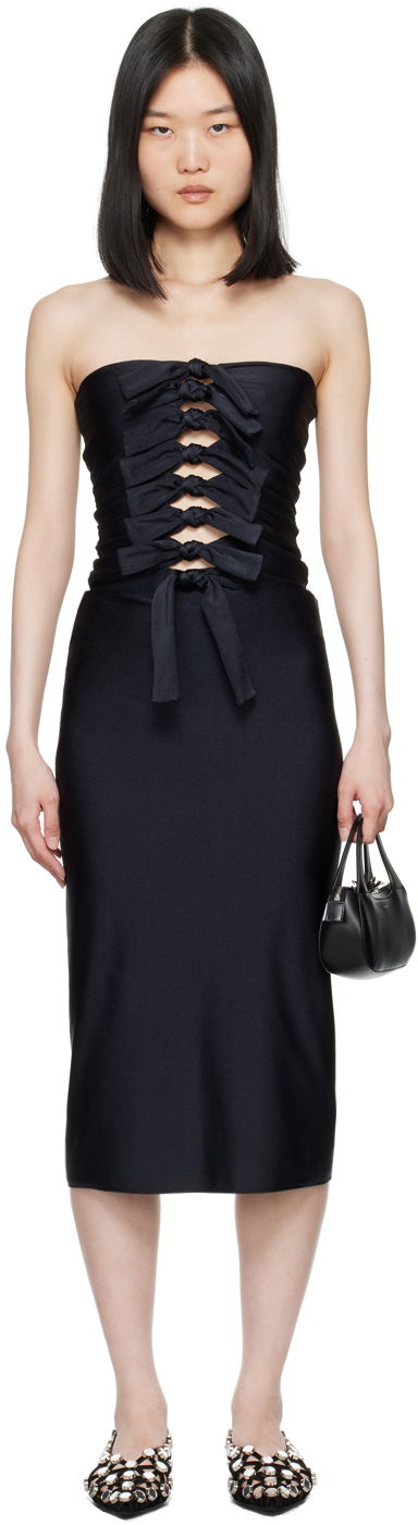 Haljina Coperni Knot Midi Dress Crna | COPR110BIS545