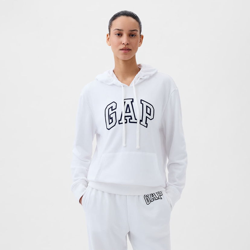Dukserice GAP Pullover Logo Hoodie Optic White V6 Bijela | 870537-01