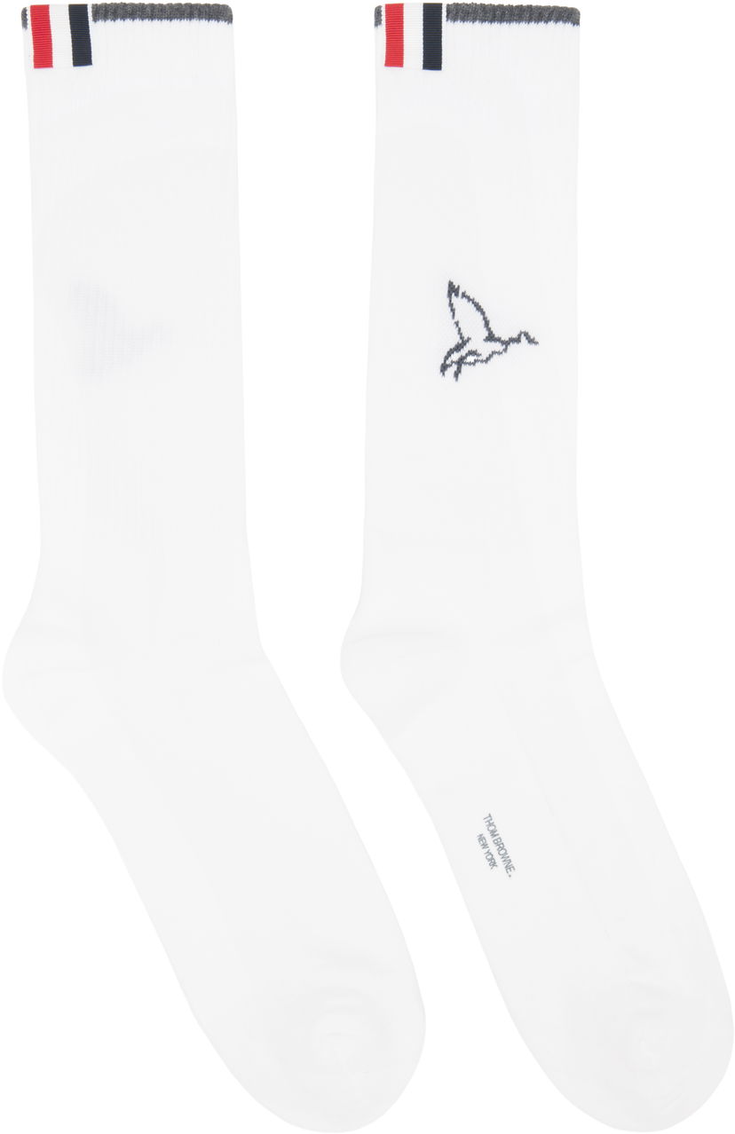Čarape Thom Browne Thom Browne Geese Icon Socks Bijela | MAS206A-Y3022