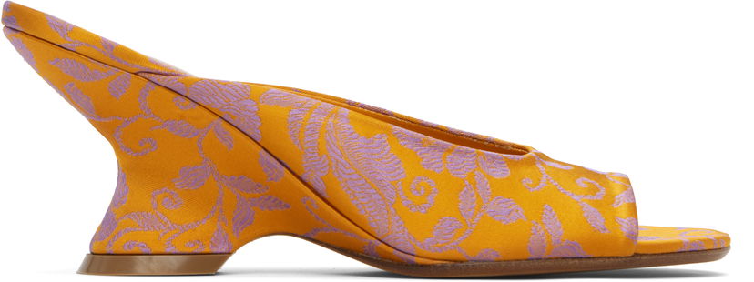 Njega cipela Dries Van Noten Dries Van Noten Open-Toe Jacquard Mules Narančasta | WS251-1561-730