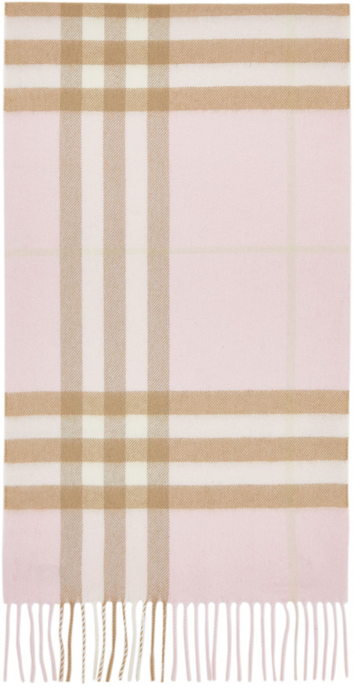 Šal Burberry Off-White Cashmere Giant Check Scarf Ružičasta | 8016396