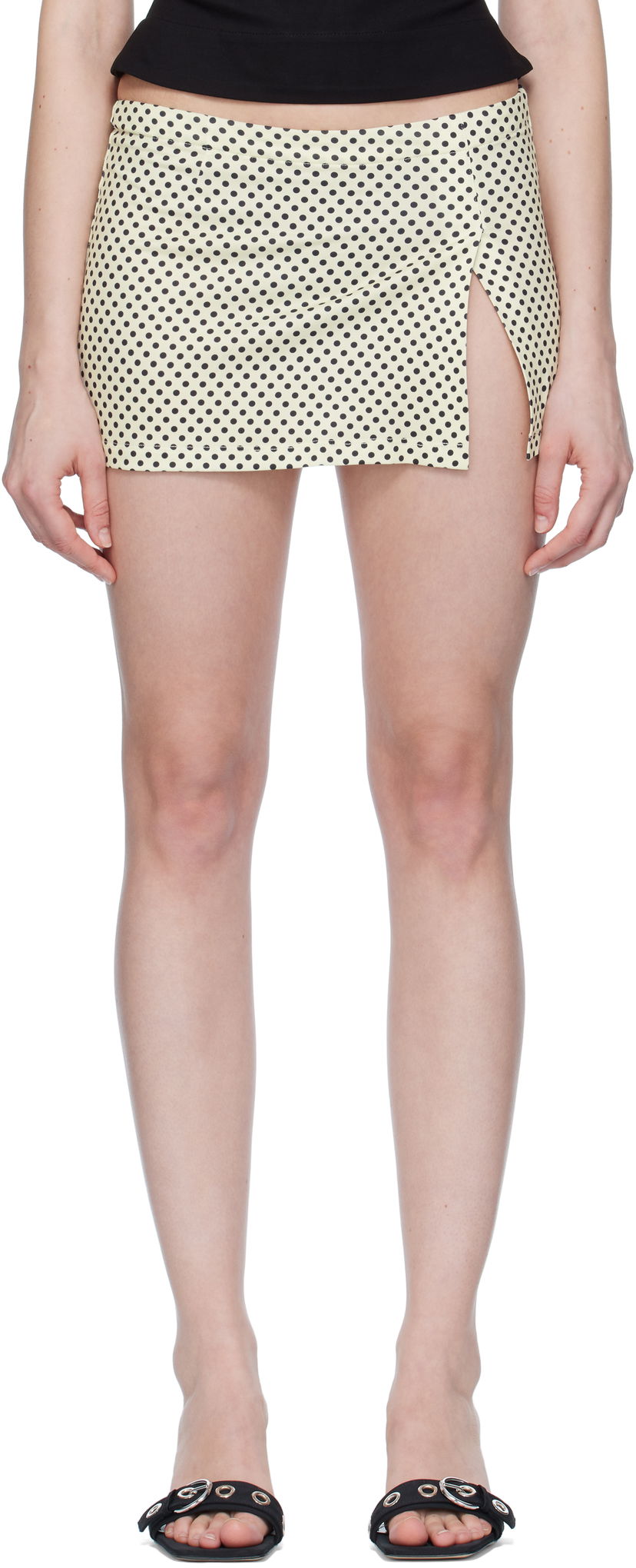 Suknja Miaou Miaou Micro Miniskirt with Polka Dots Žuta | 4012VISBNP