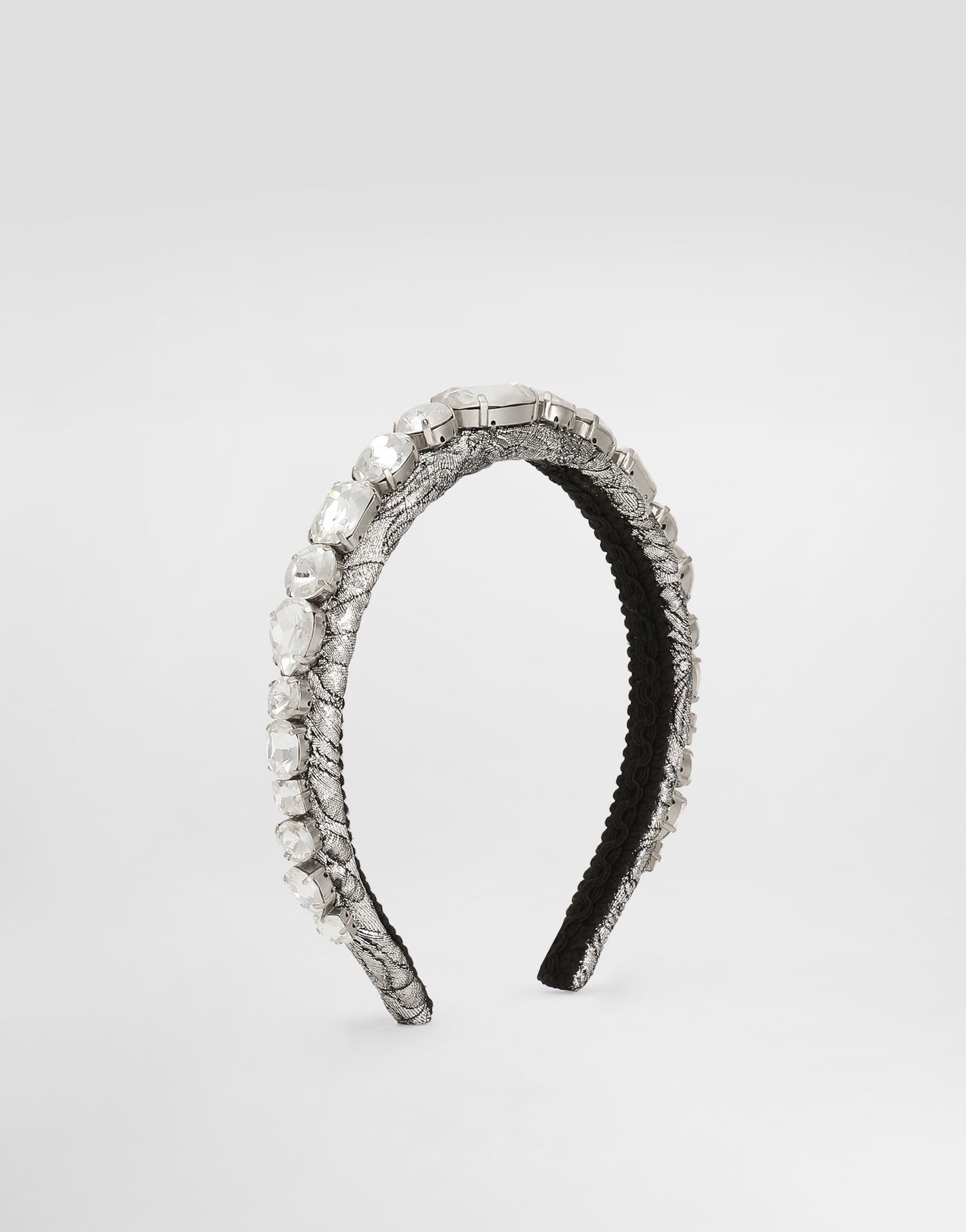Dodaci Dolce & Gabbana Floral Jacquard Headband with Crystals and Embroidery Metalik | FY366ZGDDDMS8400, 0