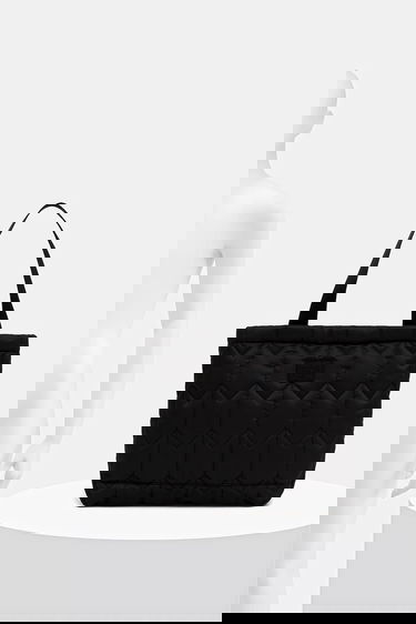 Tote bag MAISON KITSUNÉ Maison Kitsuné Chevron Quilted Large Tote Crna | PM05104WB0043, 5