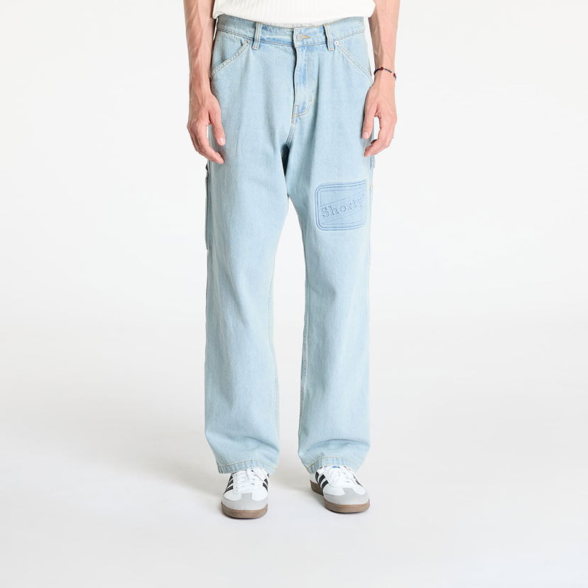 Jeans Pleasures Box Logo Carpenter Jeans Light Indigo Plava | P24F001 INDIGO