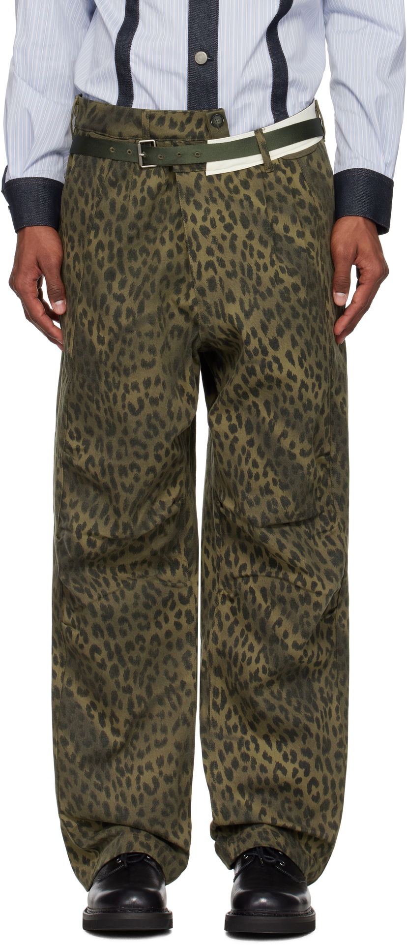 Jeans Andersson Bell Andersson Bell Leopard Cross-Over Wide Leg Jeans Zelena | apa803u