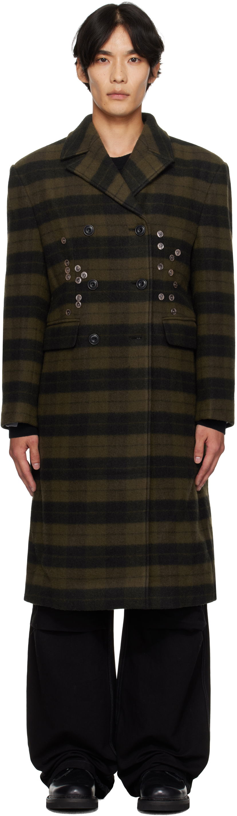 Kaputi Andersson Bell Andersson Bell Lacie Check Button Coat Zelena | awa726w