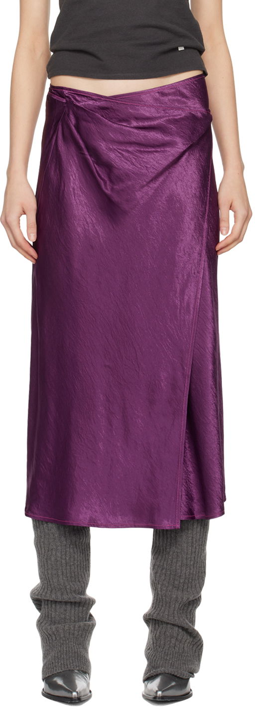 Suknja Acne Studios Wrap Midi Skirt Ljubičasta | AF0423-