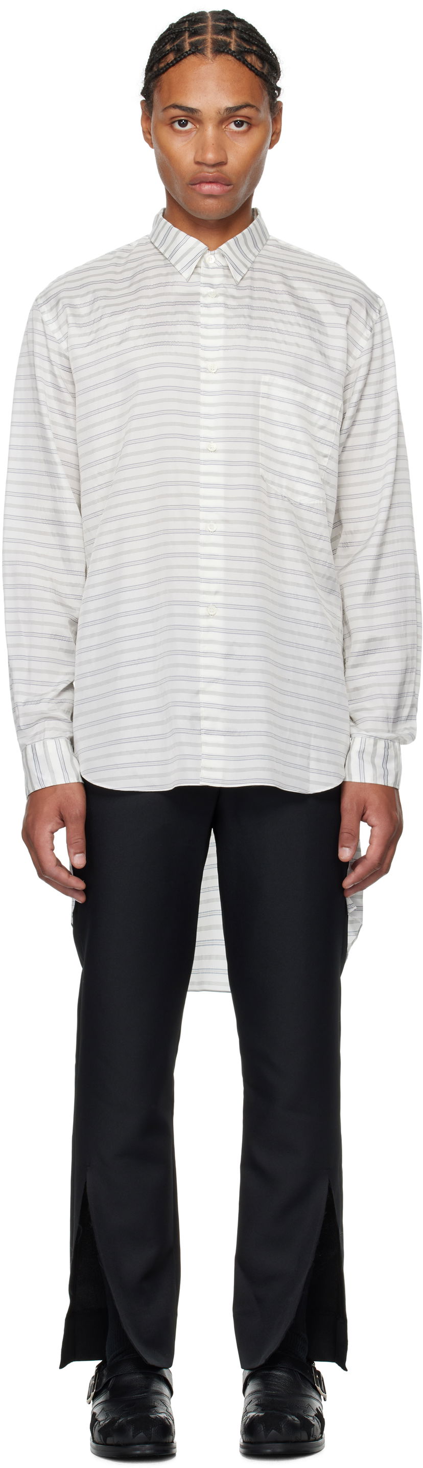 Košulja Comme des Garçons Shirt Horizontal Stripe Bijela | PN-B002-051