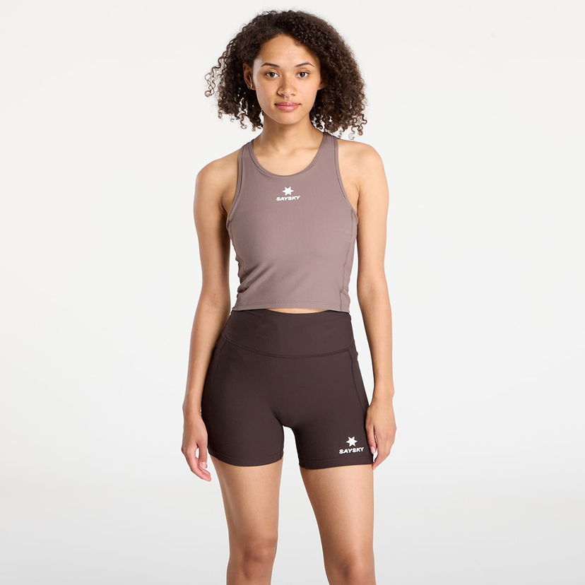 Crop top Saysky SAYSKY Women's Combat Rib Crop Top Smeđa | OWRSB32C714