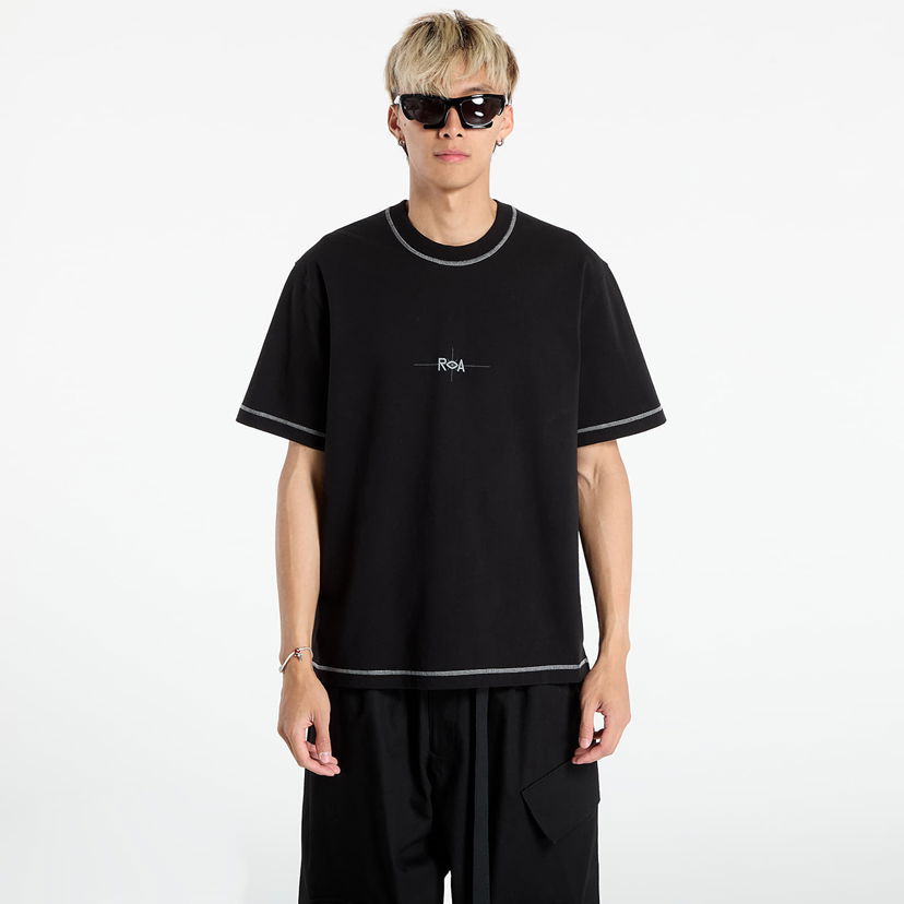 Majica kratkih rukava ROA ROA Info Stitch Organic T-Shirt Crna | RBMW0545JY58 BLK0001