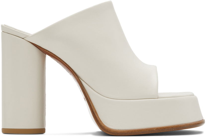Njega cipela Ambush AMBUSH Platform Mules Bijela | BWIJ003S22LEA0010100