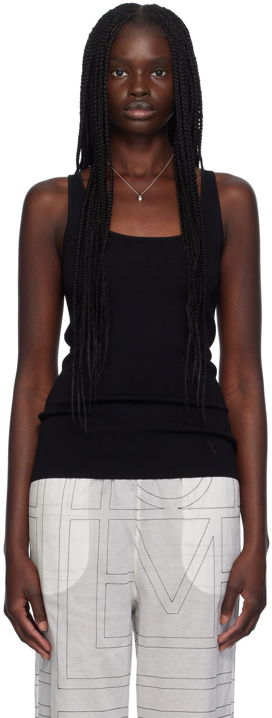 Majica bez rukava TOTEME Scoop Neck Tank Top Crna | 243-WRT0349-YA0080