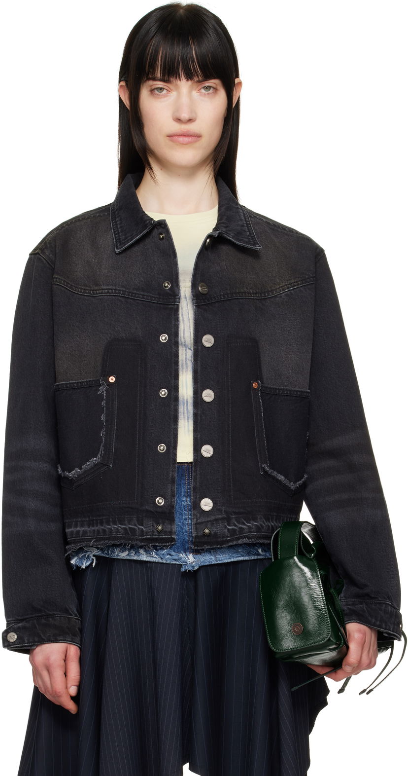 Jakna Andersson Bell Andersson Bell Rodeo Motorcycle Denim Jacket Crna | awa675m