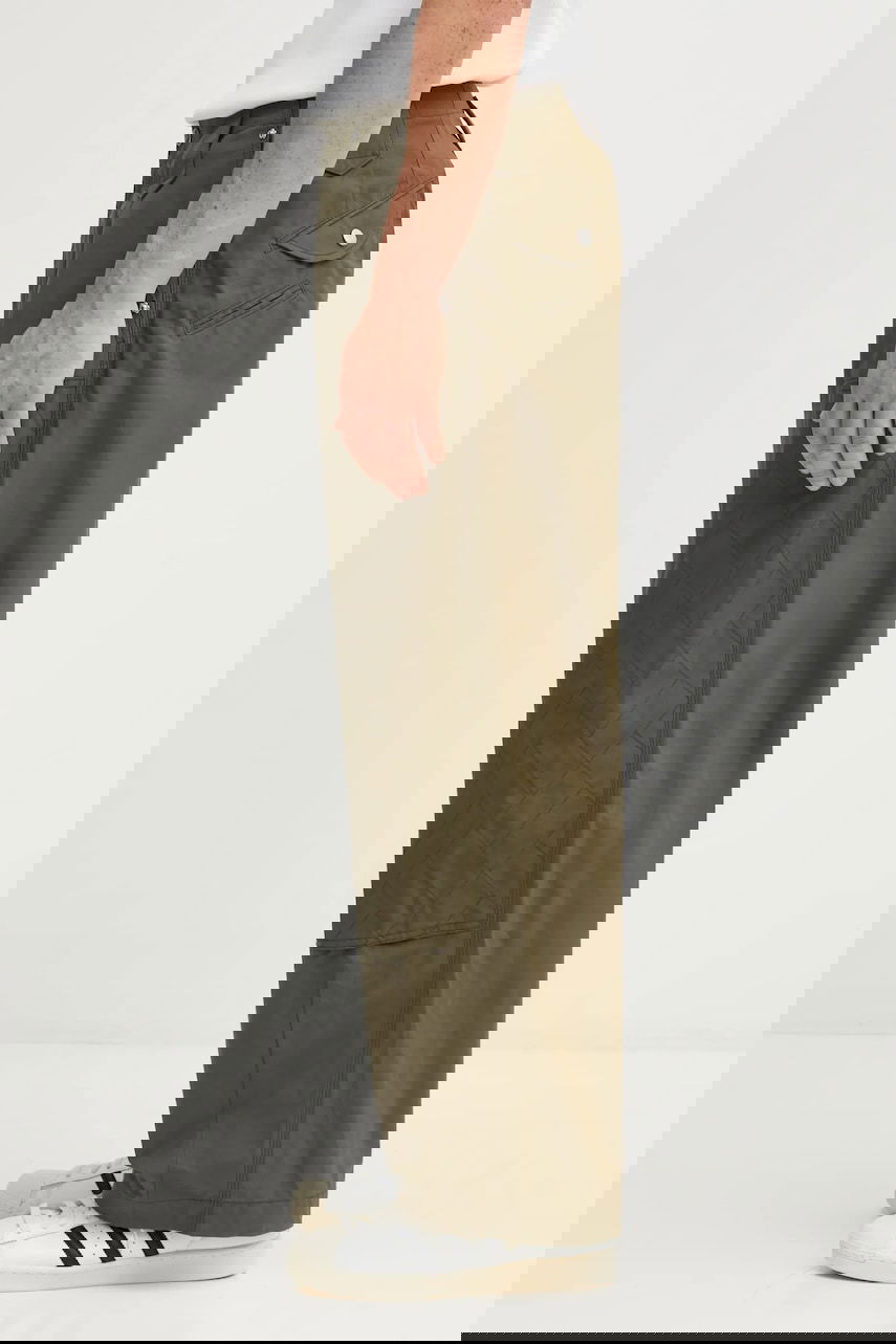 Hlače KENZO Weave Double Knee Pant Zelena | FF65PA2469HD, 1