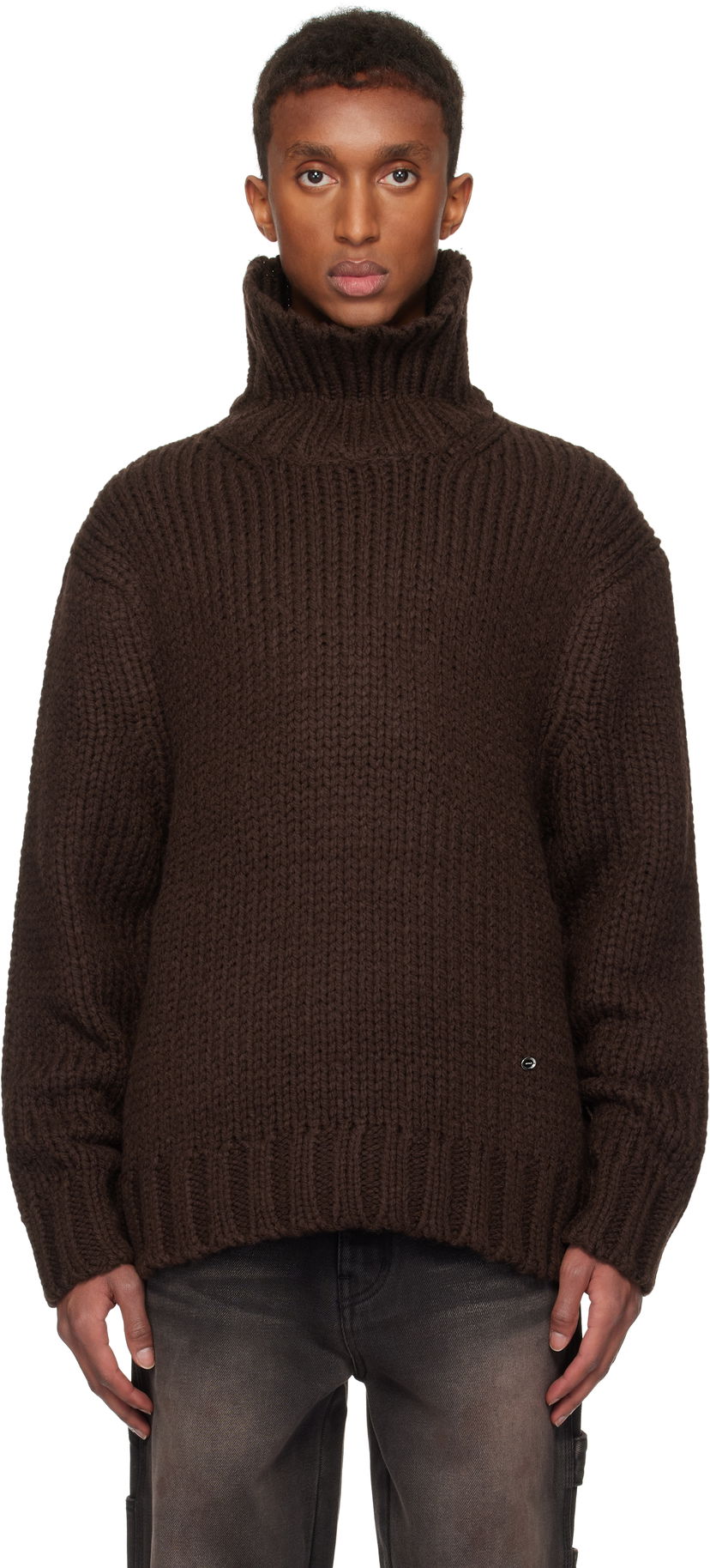 Džemper We11done We11done Chunky Turtleneck Sweater Smeđa | WD-KT3-24-651-U-BR