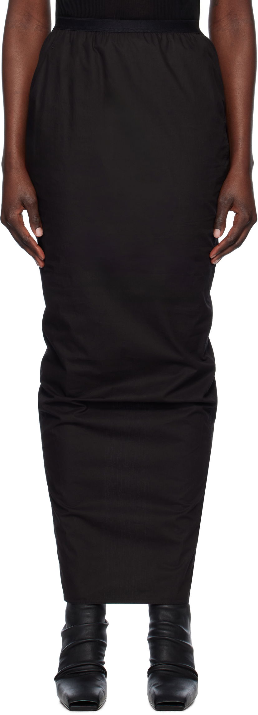 Suknja Rick Owens Rick Owens Hollywood Soft Pillar Maxi Skirt Crna | RP01E7331 P