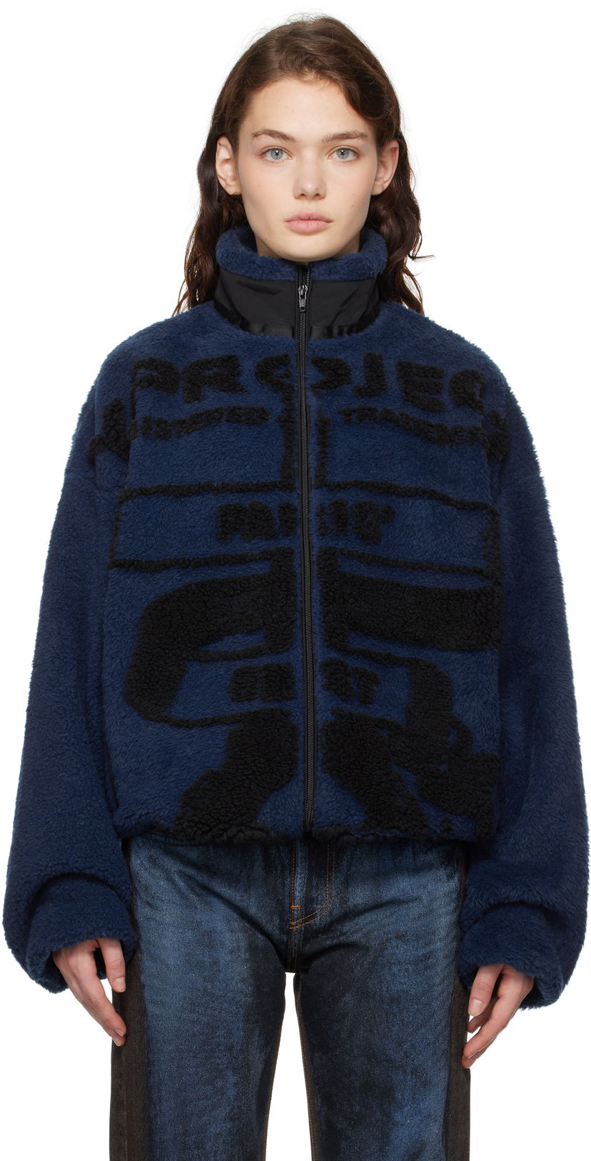 Jakna Y/PROJECT Jacquard Fleece Plava | 209JA002