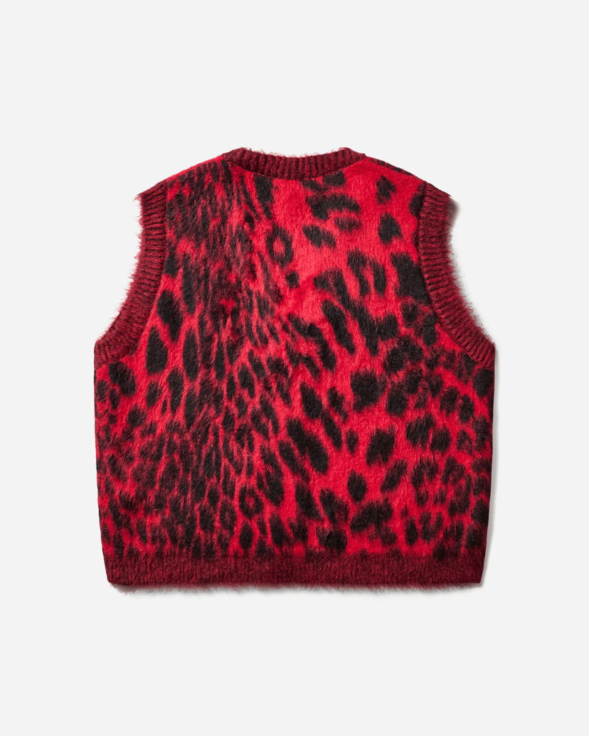 Prsluk Aries Brushed Leopard Print Vest Crvena | AR4004104 Red