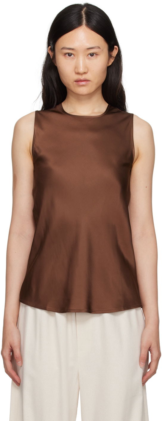 Majica bez rukava Baserange Silk Tank Top Smeđa | TODYT-VI-SP24