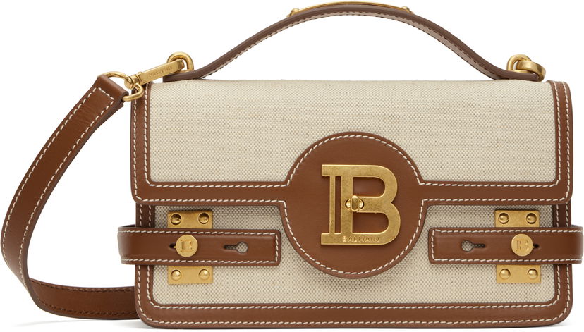 Ručna torbica Balmain Balmain B-Buzz 24 Canvas and Leather Bag Bež | DN1DA829TCFE