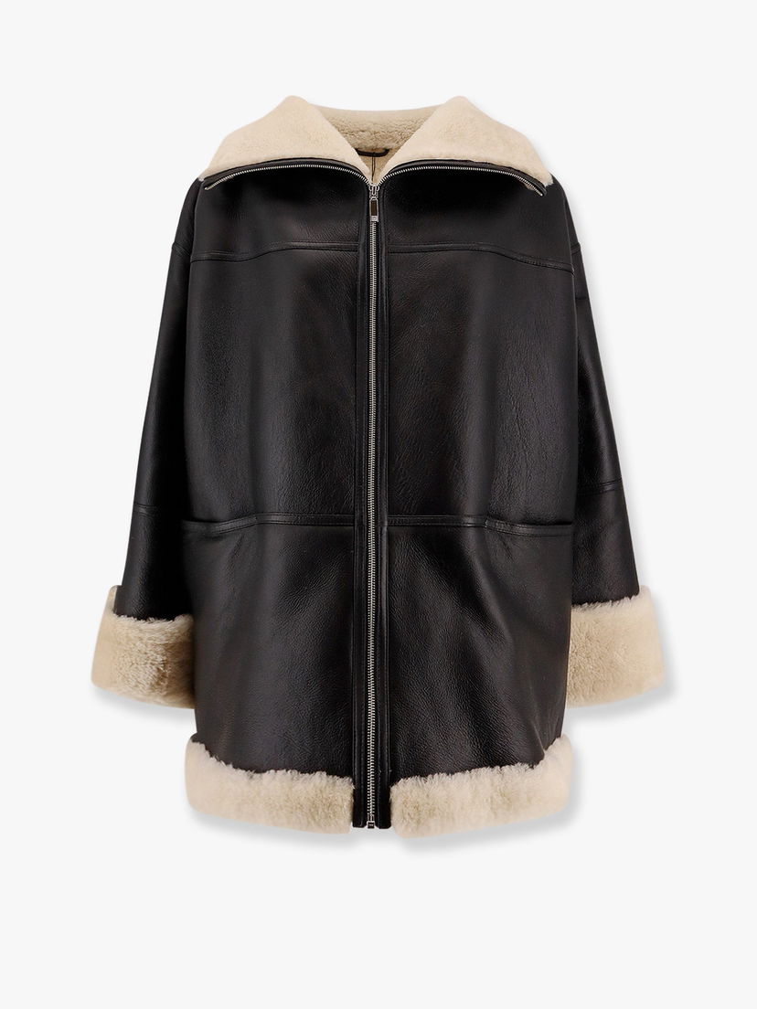 Bomber jakna TOTEME Suede and Shearling Jacket by Toteme Crna | 214122606913