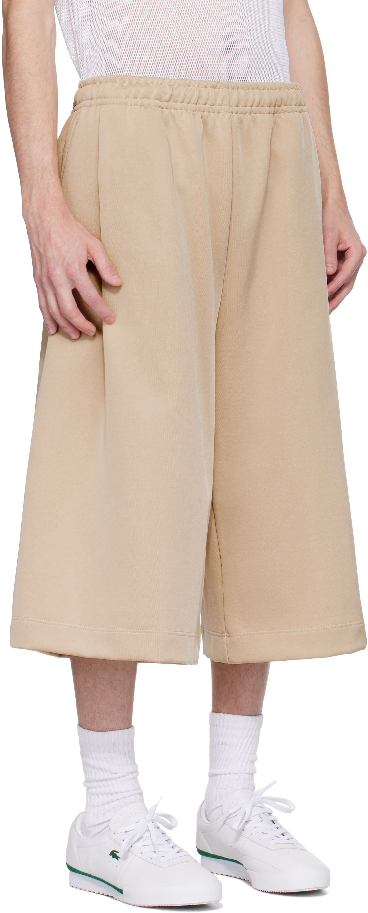 Kratke hlače Lacoste Lacoste Runway Oversized Bermuda Shorts Bež | GH7422, 1