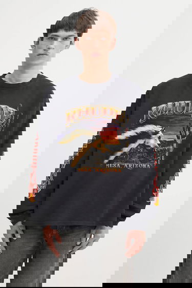 Majica kratkih rukava Rhude Mesa Stallion Long-Sleeved T-Shirt with Graphic Print Crna | RHFW25TT08012, 0