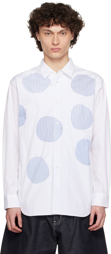 Košulja Comme des Garçons Comme des Garçons Shirt Plain & Stripe Shirt Bijela | FO-B015-S25, 0