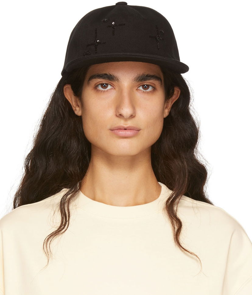 Kapa We11done Sequin Baseball Cap Crna | WD-AH1-22-404-U-BK