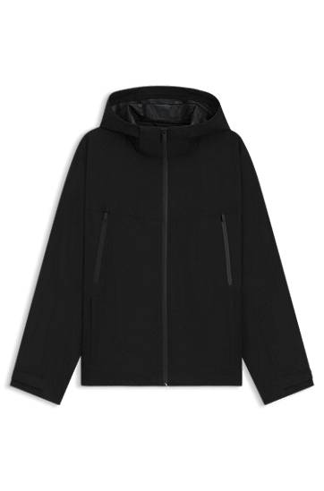 Vjetrovka BOSS Waterproof Windbreaker Jacket with Inner Zipped Pocket Crna | 50542491