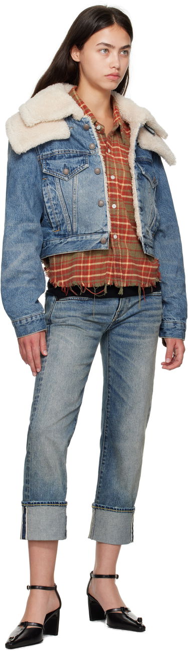 Jakna R13 R13 Double Collar Sherpa Trucker Jacket Plava | R13WD181-D344A, 3