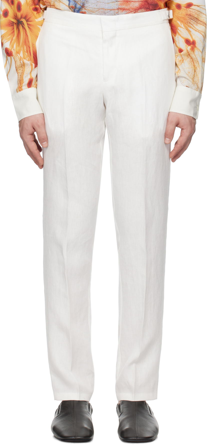 Hlače Orlebar Brown Orlebar Brown Griffon Linen Trousers Bijela | 280107