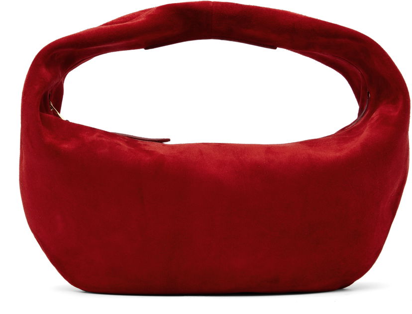 Torba za rame Khaite KHAITE Medium Olivia Suede Shoulder Bag Crvena | H6015-726