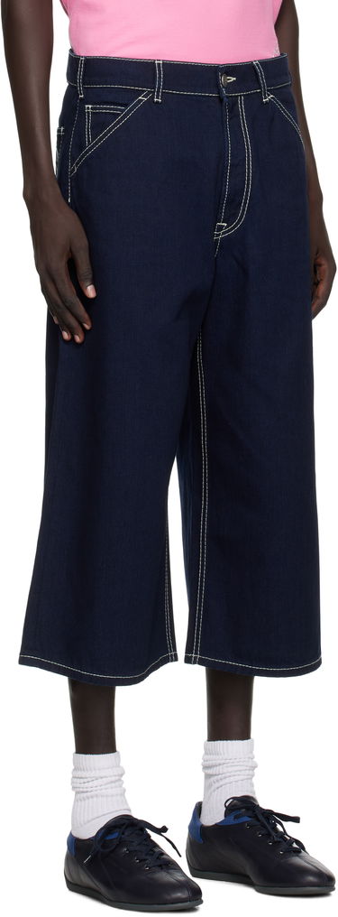Kratke hlače Acne Studios Acne Studios Embroidered Denim Shorts Tamnoplava | CE0072-, 1