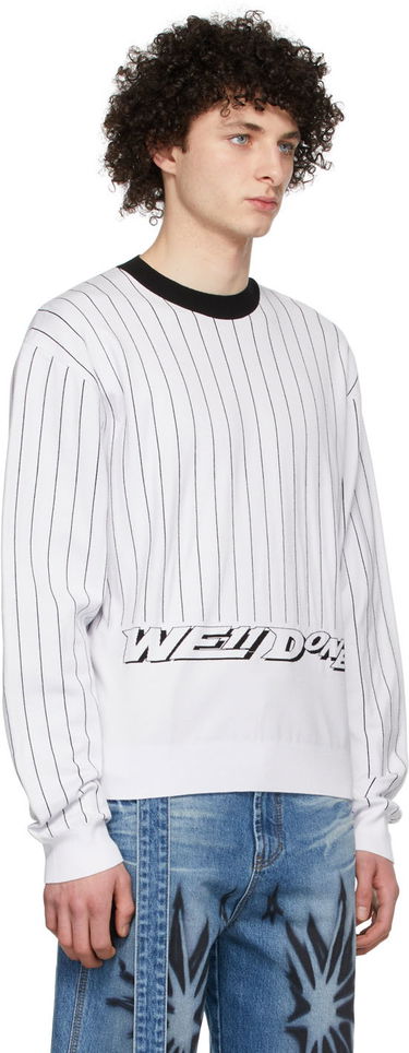 Džemper We11done We11done Pinstripe Rayon Sweater Bijela | WD-KT1-22-619-U-WH, 1