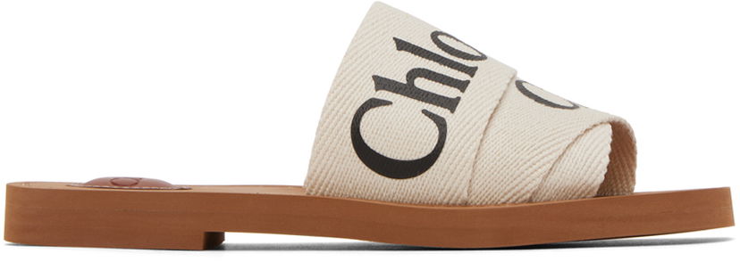 Tenisice i cipele CHLOÉ Woody Flat Slide Sandals Bež | CHC22U188Z3