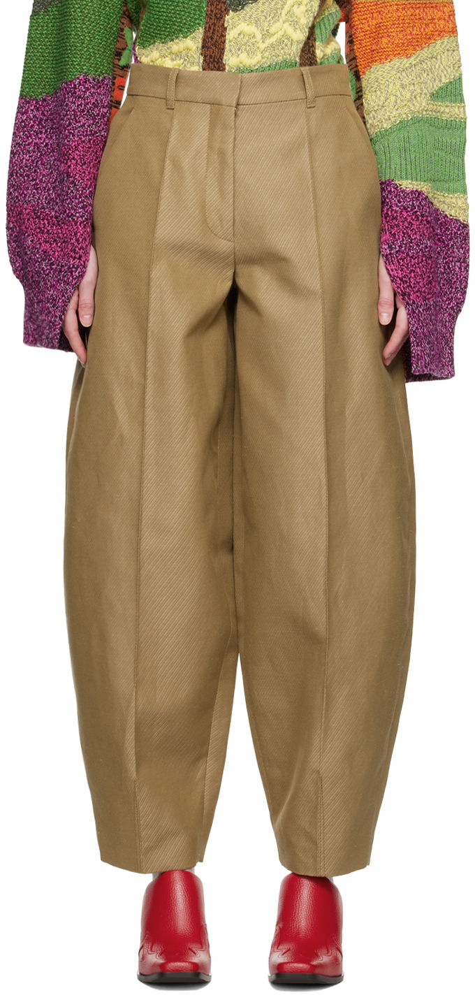 Hlače Stella McCartney Stella McCartney Tapered Trousers Smeđa | 6401023BU562