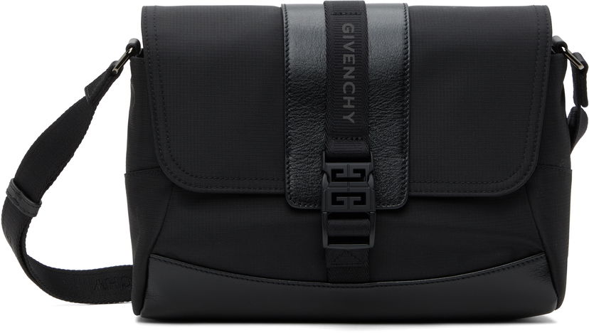 Torba za rame Givenchy Technical Canvas and Leather Small G-Trail Messenger Bag Crna | BKU052K1X0001