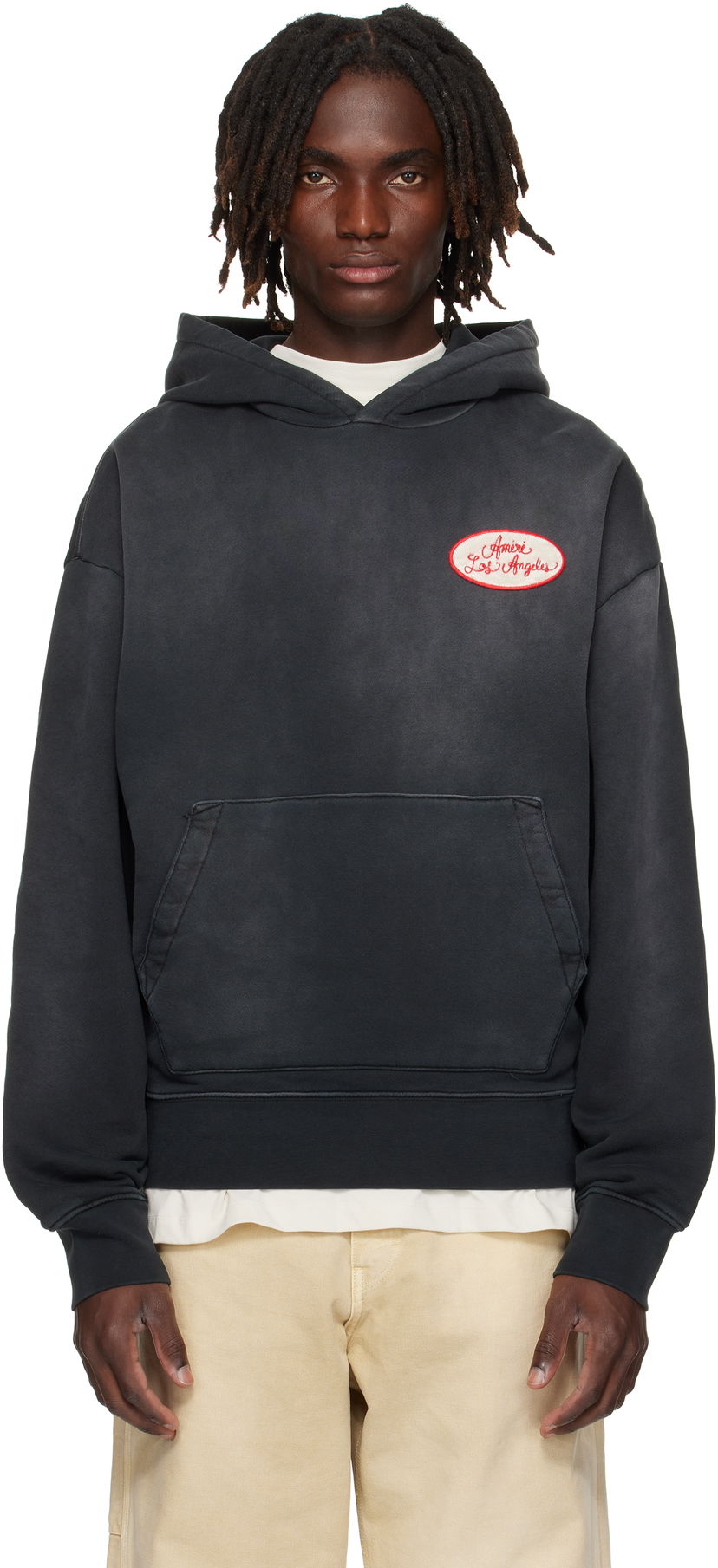 Dukserice AMIRI AMIRI Station Patch Oversized Hoodie Crna | AMJYHD1119