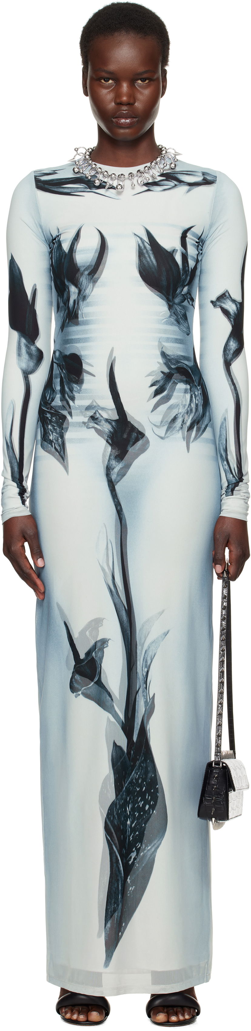Haljina Jean Paul Gaultier Jean Paul Gaultier 'The Flower Body Morphing Marinière' Maxi Dress Plava | 25/33-F-RO371-T581-010200